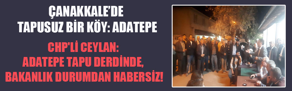 CHP’li Ceylan: Adatepe tapu derdinde, Bakanlık durumdan habersiz!