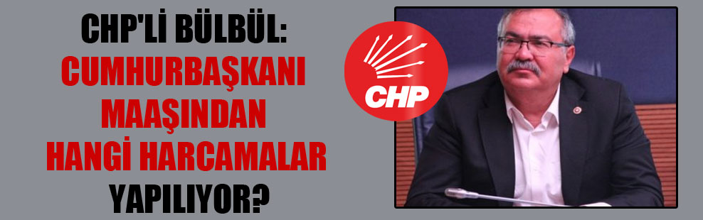 CHP’li Bülbül: Cumhurbaşkanı maaşından hangi harcamalar yapılıyor?
