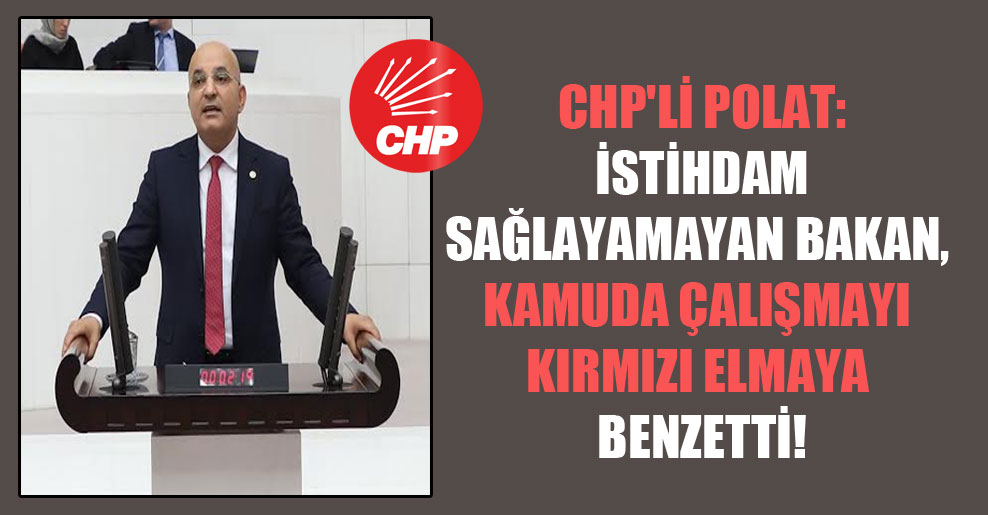 CHP’li Polat: İstihdam sağlayamayan Bakan, kamuda çalışmayı kırmızı elmaya benzetti!