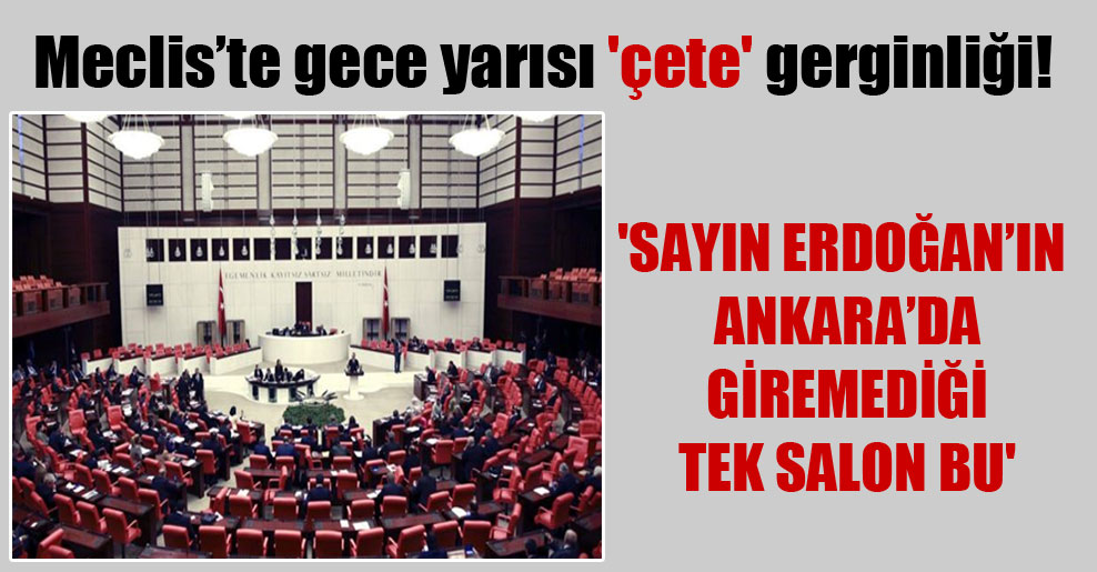 Meclis’te gece yarısı ‘çete’ gerginliği!  ‘Sayın Erdoğan’ın Ankara’da giremediği tek salon bu’