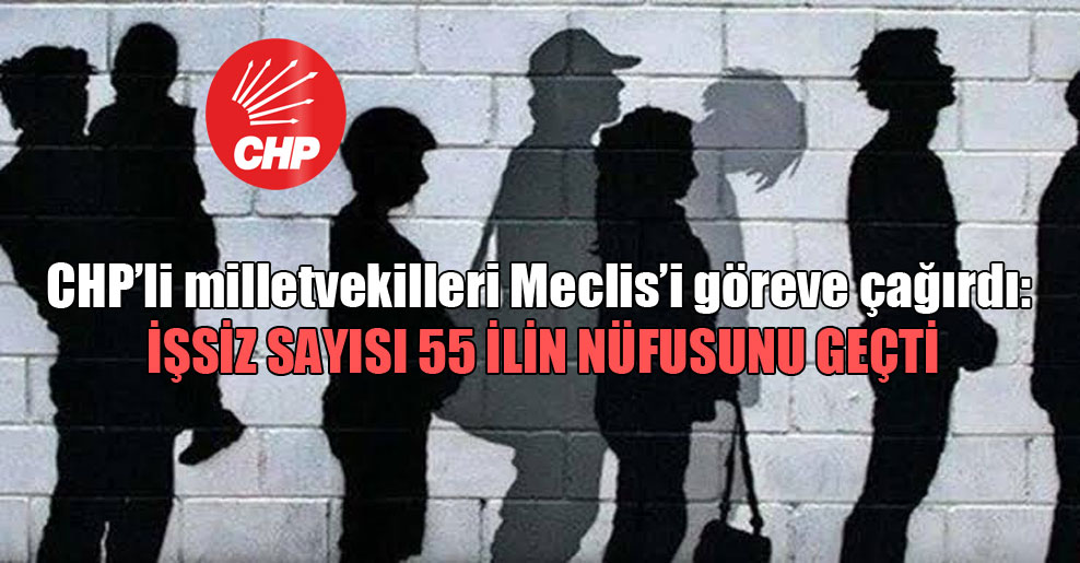 CHP’li milletvekilleri Meclis’i göreve çağırdı: İşsiz sayısı 55 ilin nüfusunu geçti