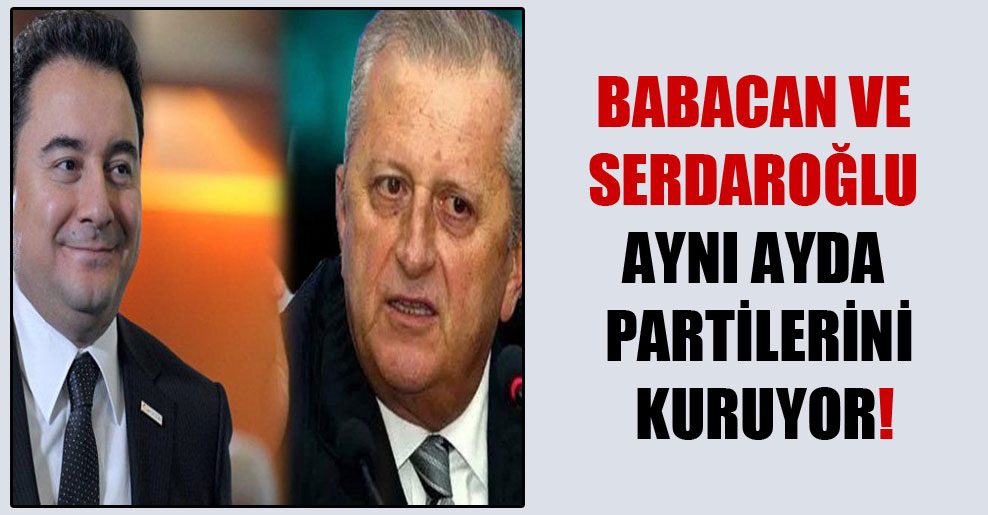 Babacan ve Serdaroğlu aynı ayda partilerini kuruyor!