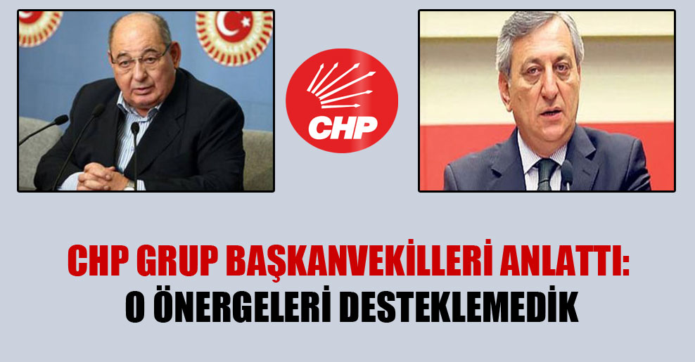 CHP Grup Başkanvekilleri anlattı: O önergeleri desteklemedik