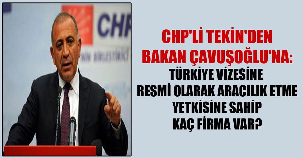 CHP’li Tekin’den Bakan Çavuşoğlu’na: Türkiye vizesine resmi olarak aracılık etme yetkisine sahip kaç firma var?