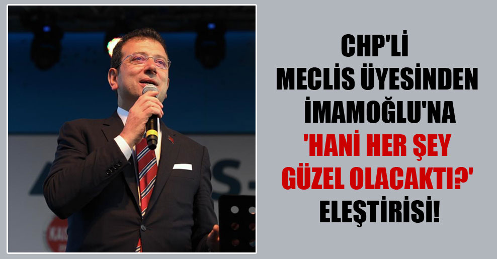 CHP’li meclis üyesinden İmamoğlu’na ‘Hani her şey güzel olacaktı?’ eleştirisi!