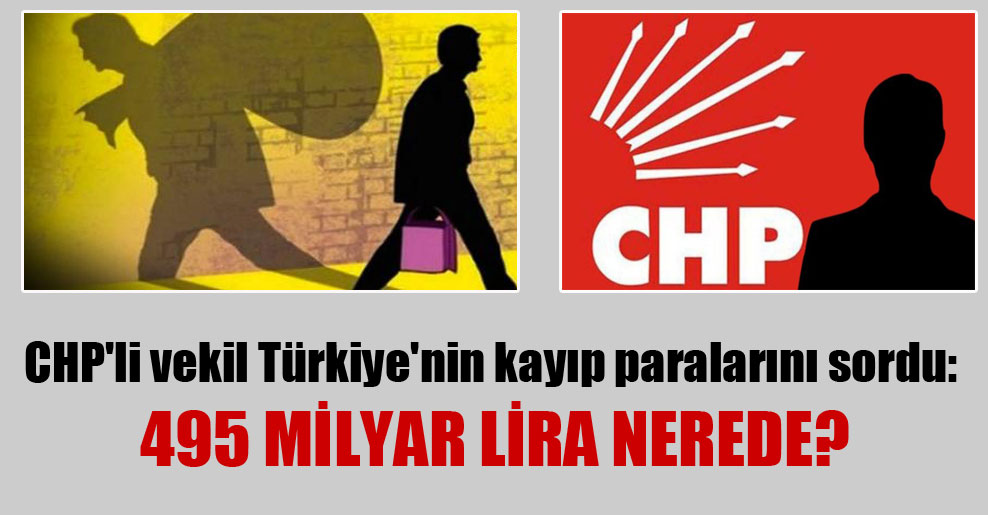CHP’li vekil Türkiye’nin kayıp paralarını sordu: 495 milyar lira nerede?
