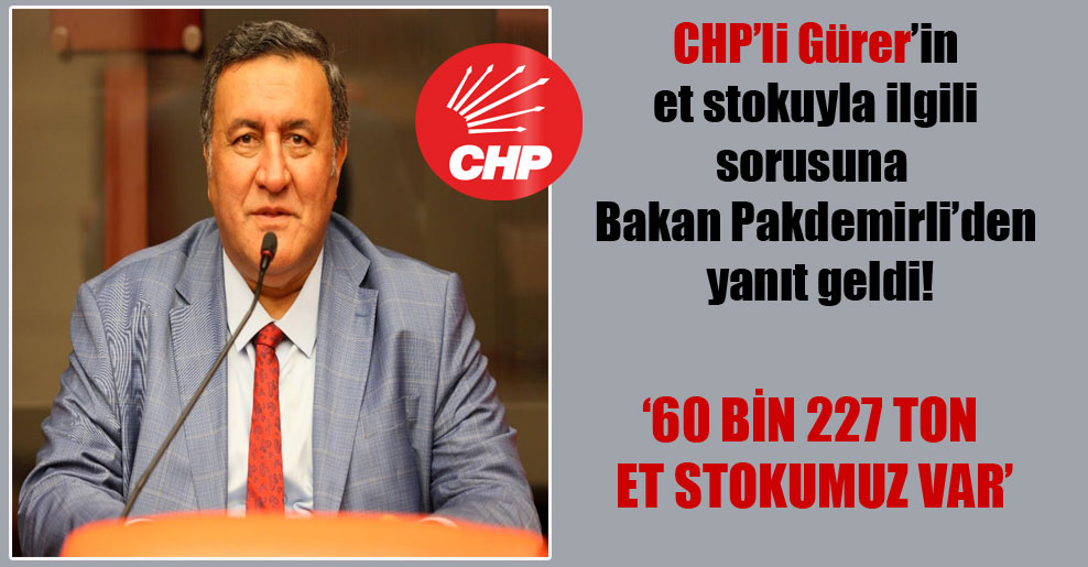 CHP Milletvekili Gürer’in et stokuyla ilgili sorusuna Bakan Pakdemirli’den yanıt geldi!