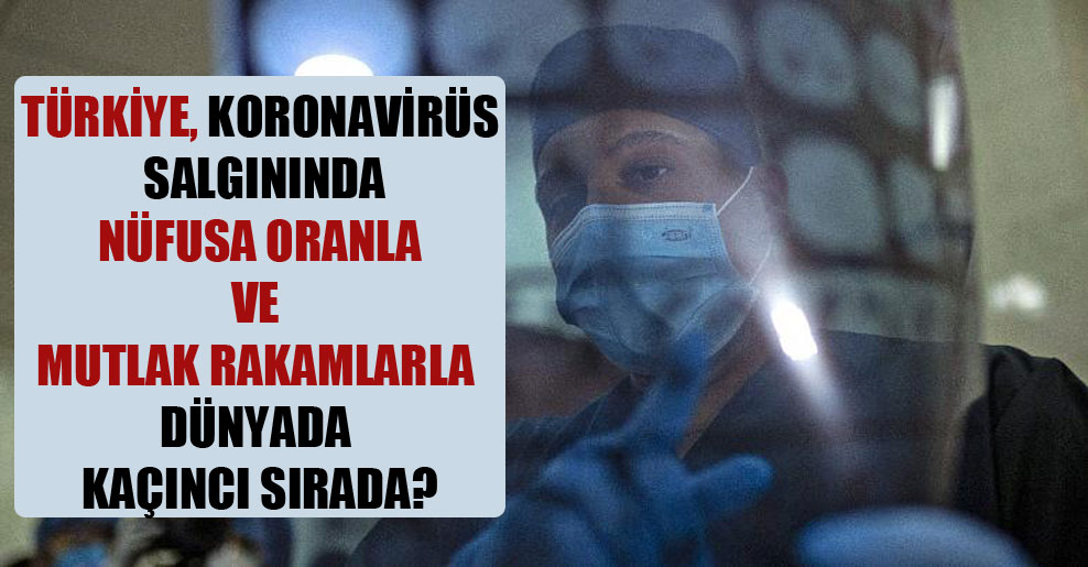 Türkiye, Koronavirüs salgınında nüfusa oranla ve mutlak rakamlarla dünyada kaçıncı sırada?