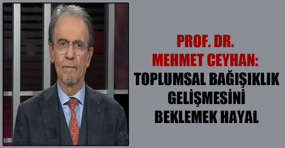 Prof. Dr. Mehmet Ceyhan: Toplumsal bağışıklık gelişmesini beklemek hayal