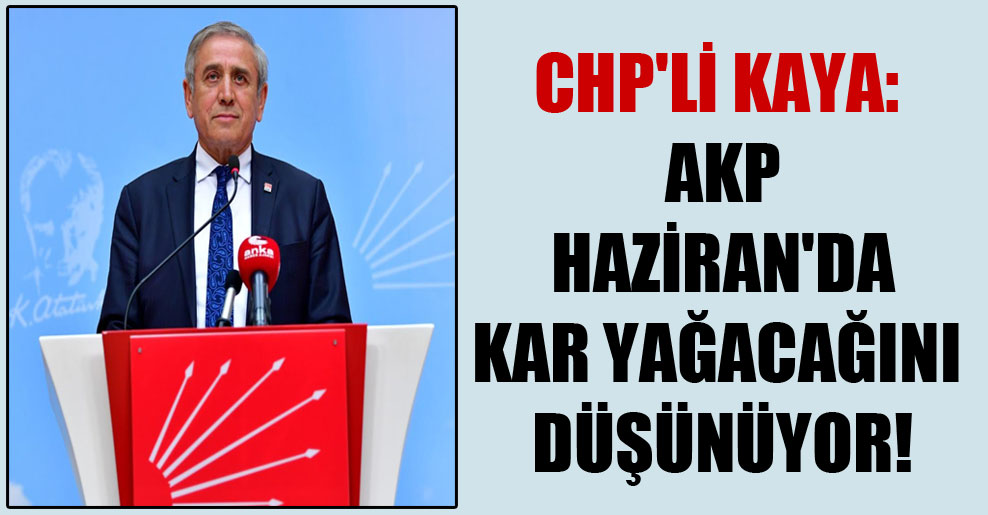 CHP’li Kaya: AKP Haziran’da kar yağacağını düşünüyor!