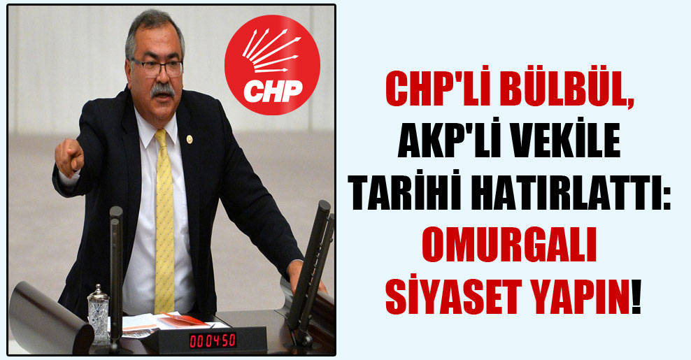CHP’li Bülbül, AKP’li vekile tarihi hatırlattı: Omurgalı siyaset yapın!