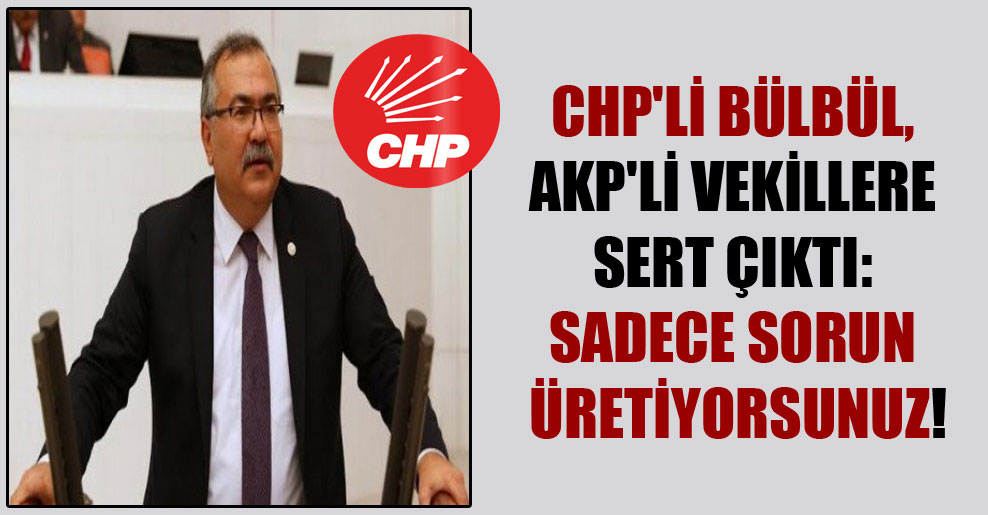 CHP’li Bülbül, AKP’li vekillere sert çıktı: Sadece sorun üretiyorsunuz!