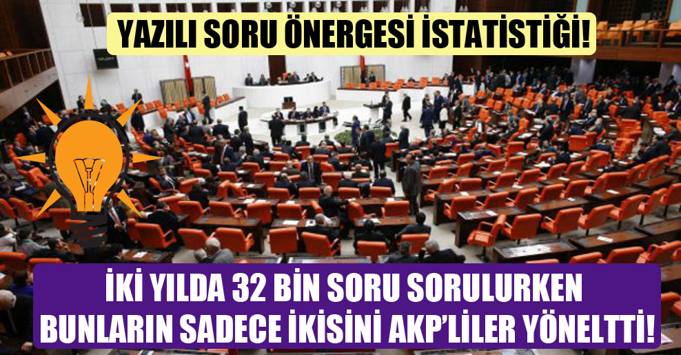 Yazılı soru önergesi istatistiği! İki yılda 32 bin soru sorulurken bunların sadece ikisini AKP’liler yöneltti!