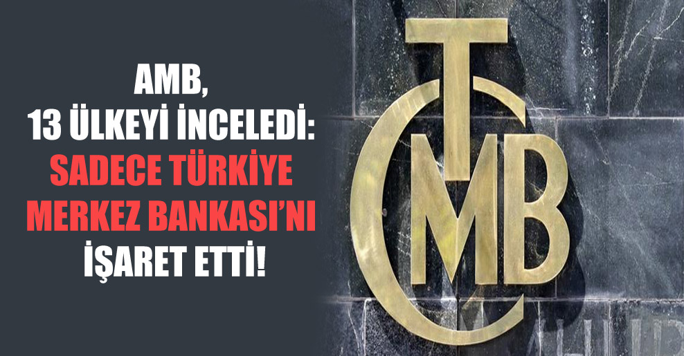 AMB, 13 ülkeyi inceledi: Sadece Türkiye Merkez Bankası’nı işaret etti!