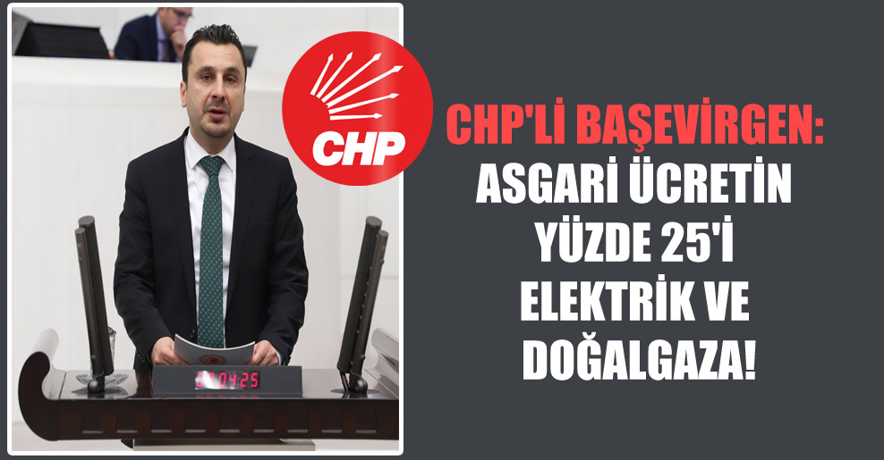 CHP’li Başevirgen: Asgari ücretin yüzde 25’i elektrik ve doğalgaza!