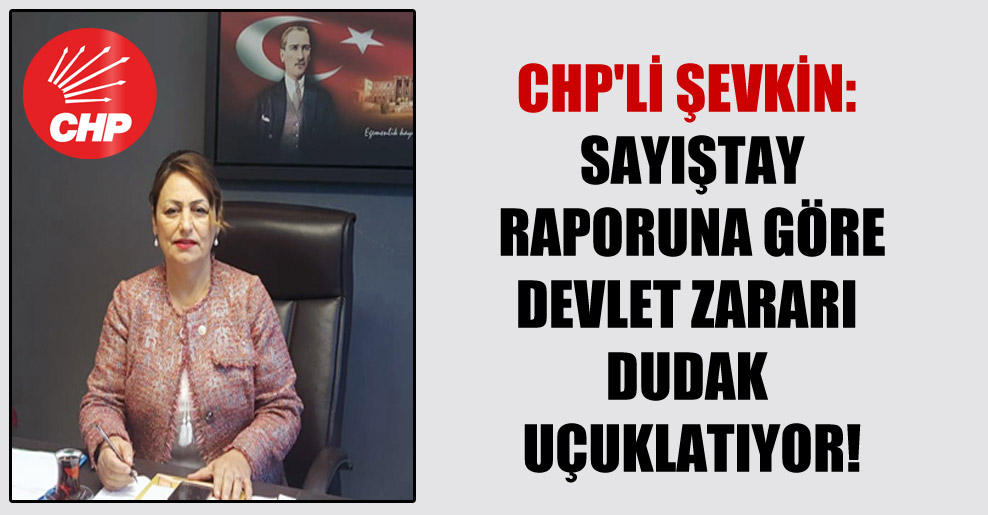 CHP’li Şevkin: Sayıştay raporuna göre devlet zararı dudak uçuklatıyor!