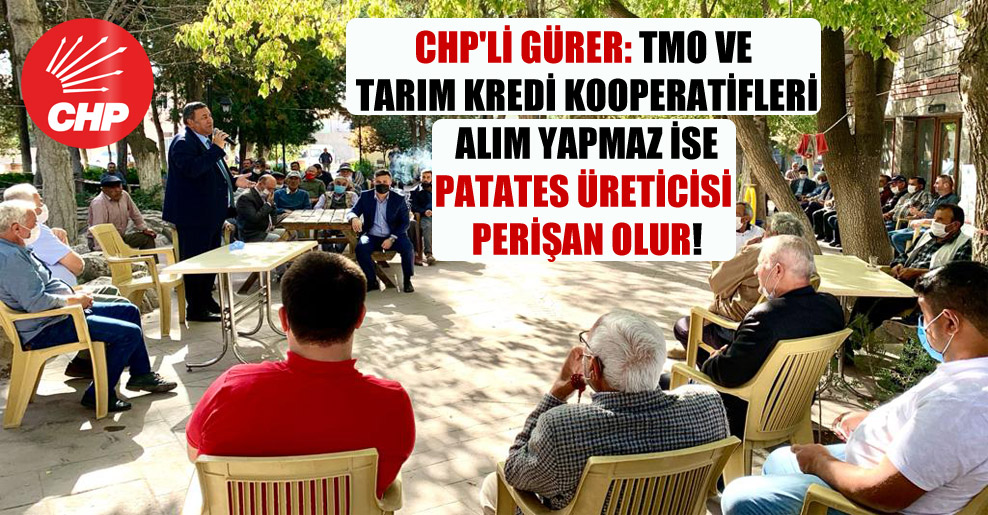 CHP’li Gürer: TMO ve Tarım Kredi Kooperatifleri alım yapmaz ise patates üreticisi perişan olur!