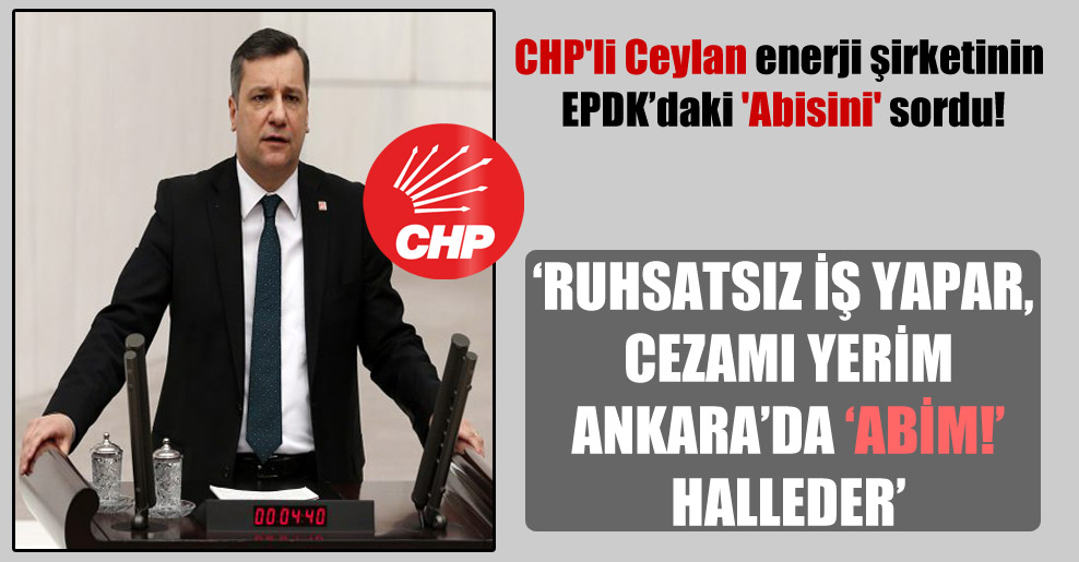 CHP’li Ceylan enerji şirketinin EPDK’daki ‘Abisini’ sordu!