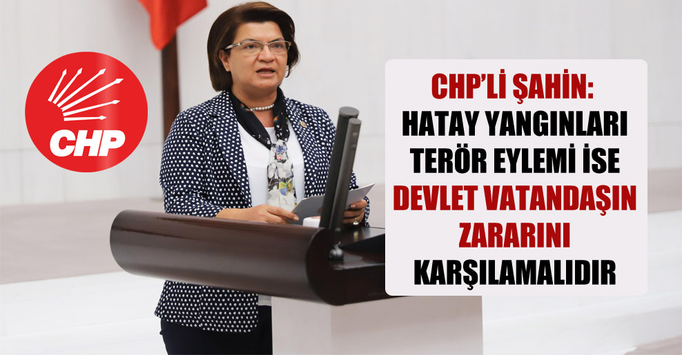 CHP’li Şahin: Hatay yangınları terör eylemi ise devlet vatandaşın zararını karşılamalıdır!