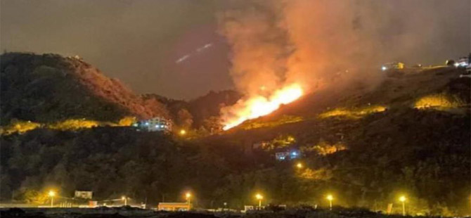 Trabzon’daki yangın nedeniyle büyük korku ve panik yaşandı