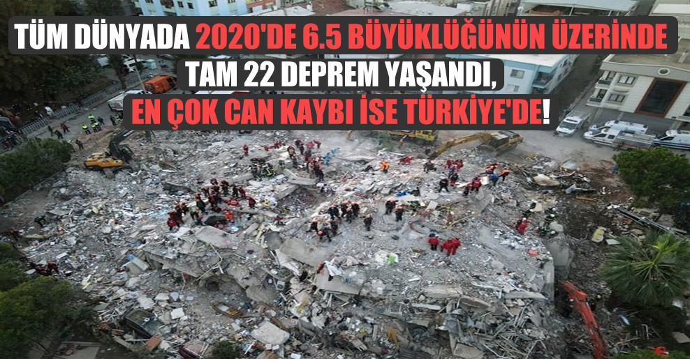 Tüm dünyada 2020’de 6.5 büyüklüğünün üzerinde tam 22 deprem yaşandı, en çok can kaybı ise Türkiye’de!