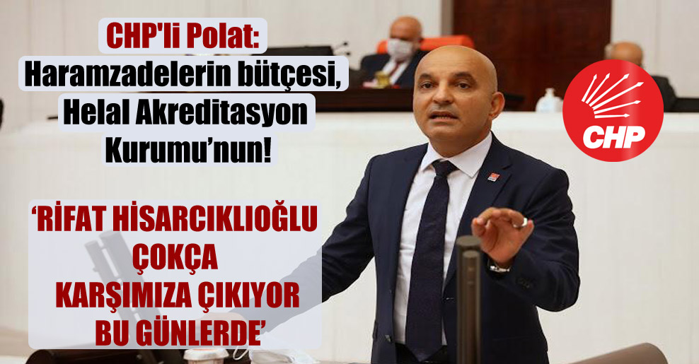 CHP’li Polat: Haramzadelerin bütçesi, Helal Akreditasyon Kurumu’nun!
