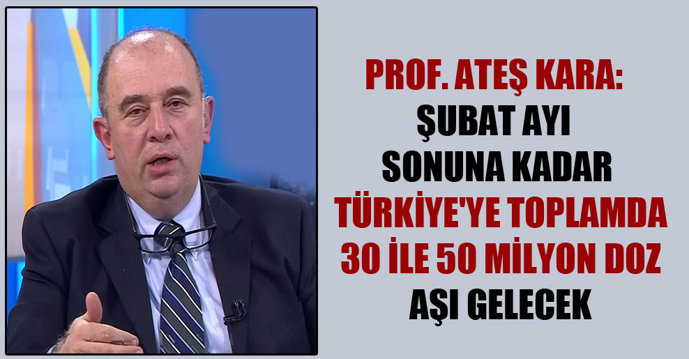 Prof. Ateş Kara: Şubat ayı sonuna kadar Türkiye’ye toplamda 30 ile 50 milyon doz aşı gelecek