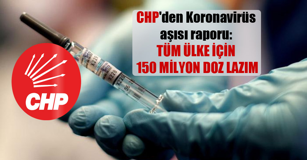 CHP’den Koronavirüs aşısı raporu: Tüm ülke için 150 milyon doz lazım