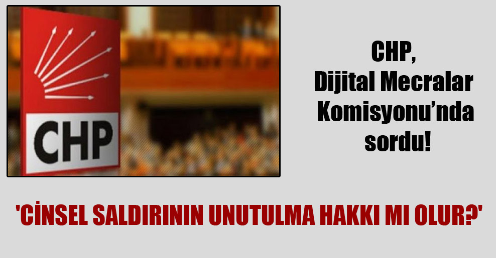 CHP, Dijital Mecralar Komisyonu’nda sordu! ‘Cinsel saldırının unutulma hakkı mı olur?’