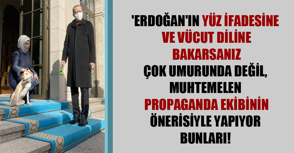 ‘Erdoğan’ın yüz ifadesine ve vücut diline bakarsanız çok umurunda değil, muhtemelen propaganda ekibinin önerisiyle yapıyor bunları!