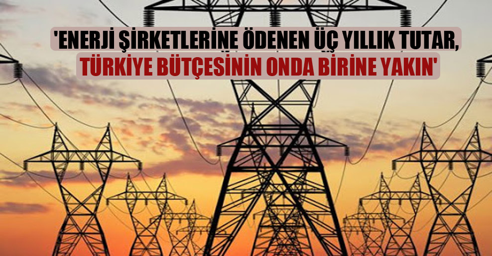 ‘Enerji şirketlerine ödenen üç yıllık tutar, Türkiye bütçesinin onda birine yakın’