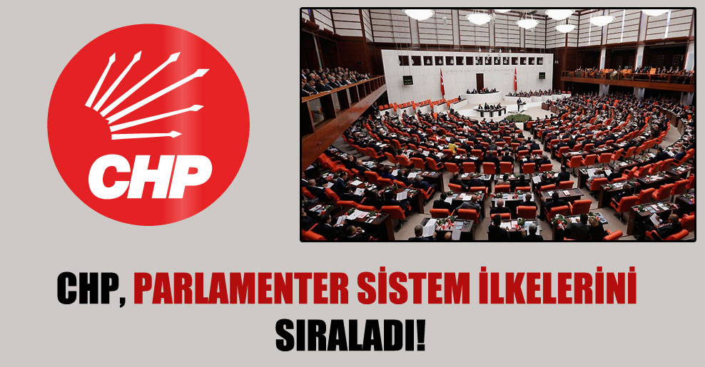 CHP, parlamenter sistem ilkelerini sıraladı!