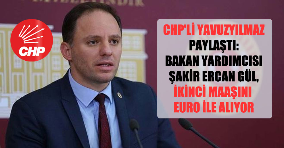 CHP’li Yavuzyılmaz paylaştı: Bakan Yardımcısı Şakir Ercan Gül, ikinci maaşını Euro ile alıyor