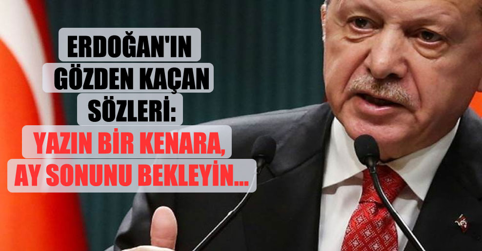 Erdoğan’ın gözden kaçan sözleri: Yazın bir kenara, ay sonunu bekleyin…