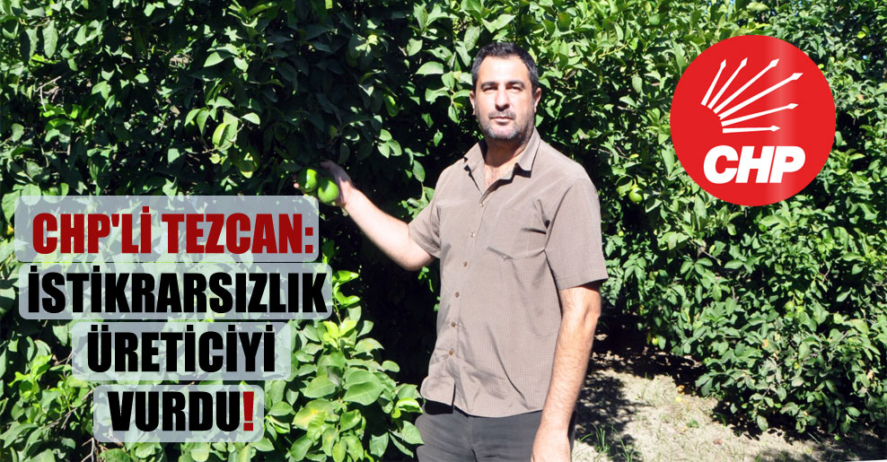 CHP’li Tezcan: İstikrarsızlık üreticiyi vurdu!