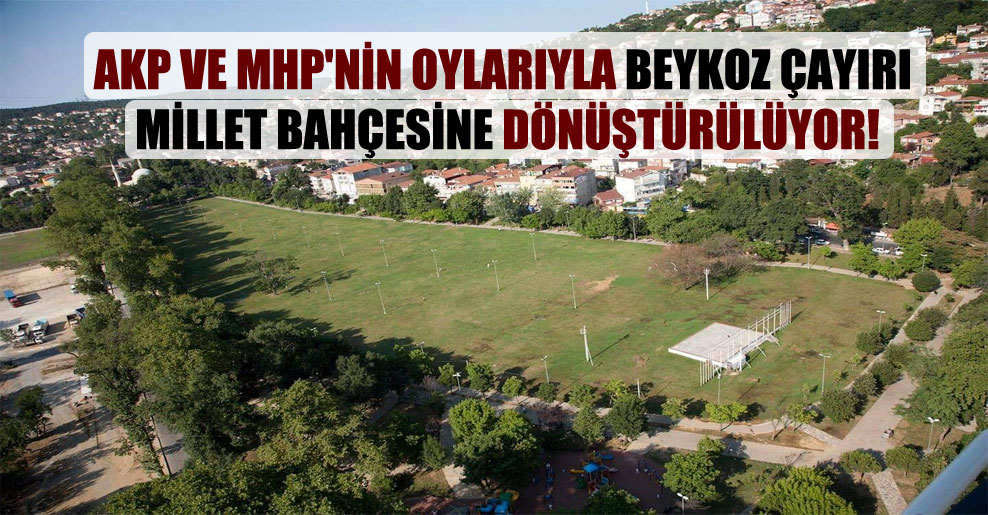 AKP ve MHP’nin oylarıyla Beykoz Çayırı millet bahçesine dönüştürülüyor!