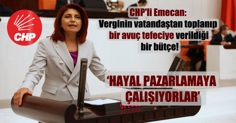 CHP’li Emecan: Verginin vatandaştan toplanıp bir avuç tefeciye verildiği bir bütçe!