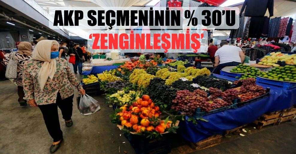 AKP seçmeninin yüzde 30’u ‘zenginleşmiş’