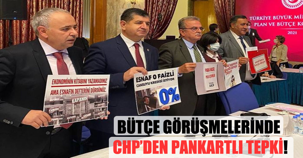 Bütçe görüşmelerinde CHP’den pankartlı tepki!