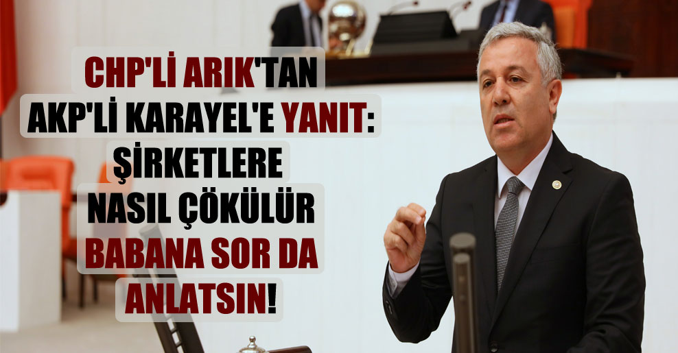 CHP’li Arık’tan AKP’li Karayel’e yanıt: Şirketlere nasıl çökülür babana sor da anlatsın!