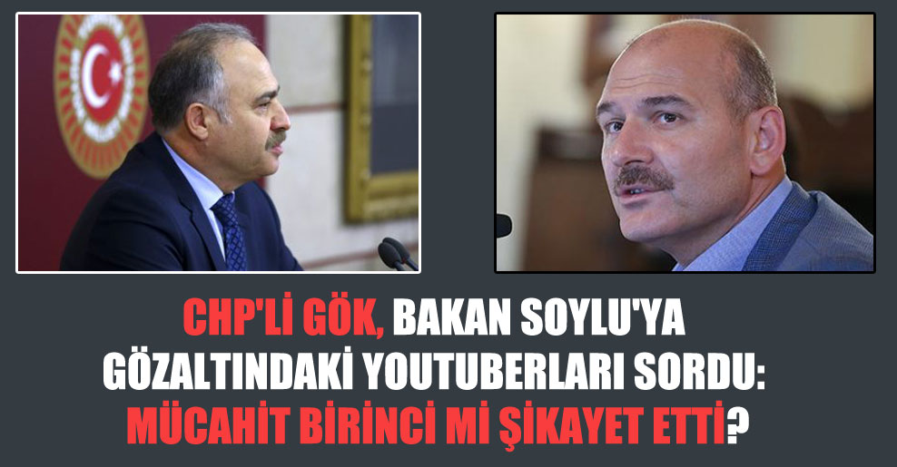 CHP’li Gök, Bakan Soylu’ya gözaltındaki Youtuberları sordu: Mücahit Birinci mi şikayet etti?