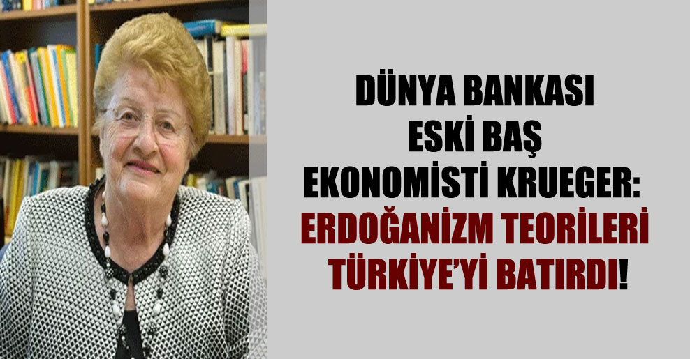 Dünya Bankası eski baş ekonomisti Krueger: Erdoğanizm teorileri Türkiye’yi batırdı!