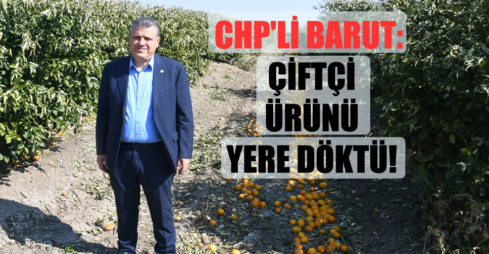 CHP’li Barut: Çiftçi ürünü yere döktü!