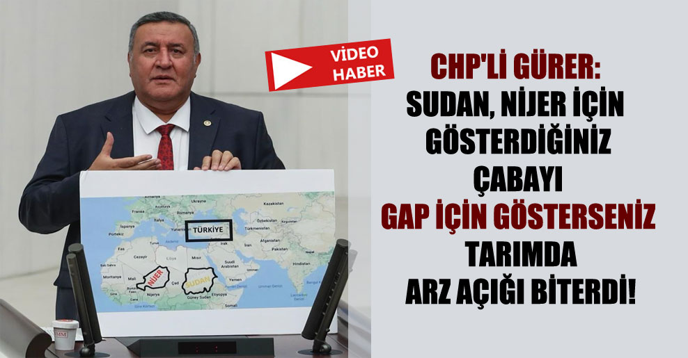 CHP’li Gürer: Sudan, Nijer için gösterdiğiniz çabayı GAP için gösterseniz tarımda arz açığı biterdi!