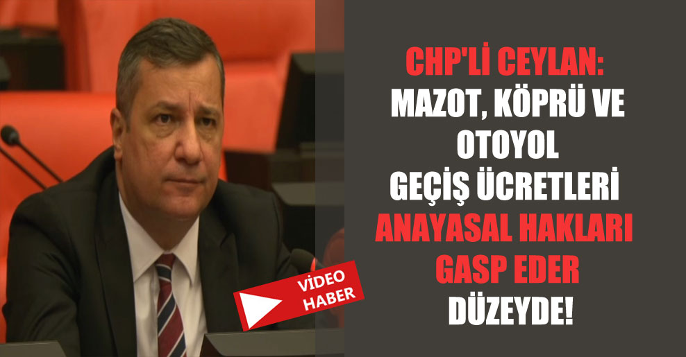 CHP’li Ceylan: Mazot, köprü ve otoyol geçiş ücretleri anayasal hakları gasp eder düzeyde!