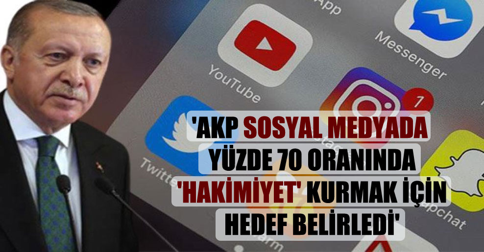 ‘AKP sosyal medyada yüzde 70 oranında ‘hakimiyet’ kurmak için hedef belirledi’