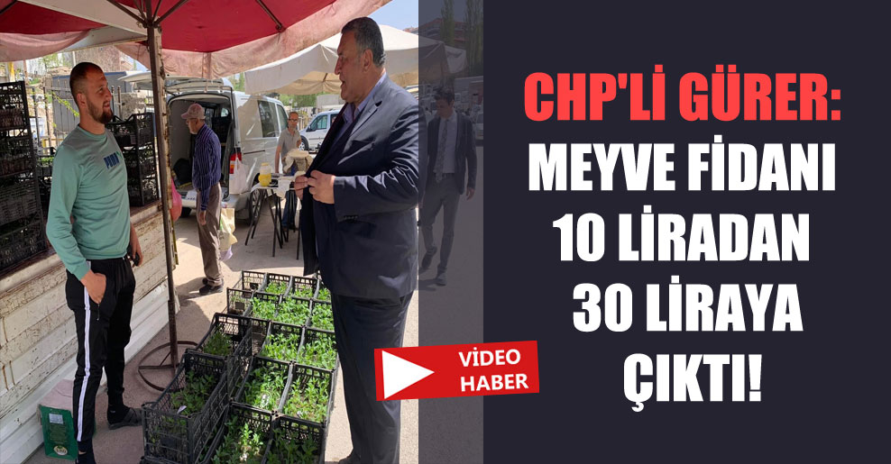 CHP’li Gürer: Meyve fidanı 10 liradan 30 liraya çıktı!