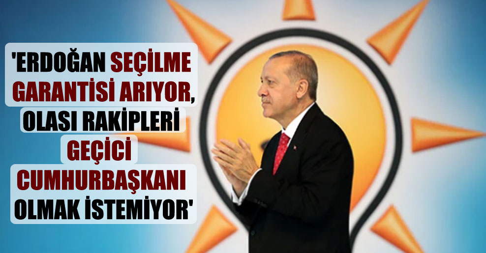 ‘Erdoğan seçilme garantisi arıyor, olası rakipleri geçici Cumhurbaşkanı olmak istemiyor’