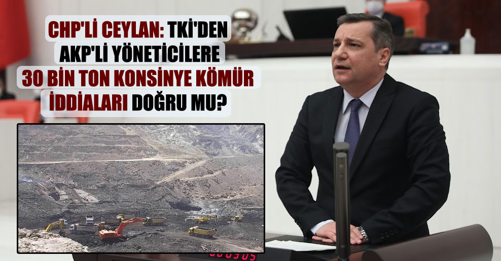 CHP’li Ceylan: TKİ’den AKP’li yöneticilere 30 bin ton konsinye kömür iddiaları doğru mu?