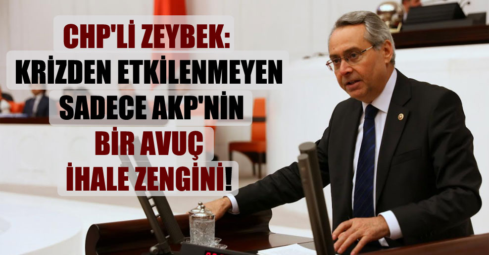 CHP’li Zeybek: Krizden etkilenmeyen sadece AKP’nin bir avuç ihale zengini!